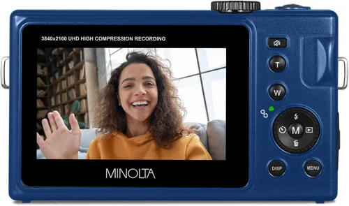 Vista 3 de Minolta Cámara digital de enfoque automático de 48 MP con espejo selfie, video 4K Ultra HD, zoom digital de 16x, LCD de 3.0 pulgadas, detección