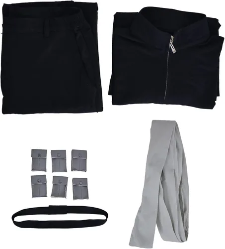 Vista 6 de miccostumes Disfraz de héroe de anime para hombre, conjunto completo con bufanda, cinturón, fiesta de Halloween