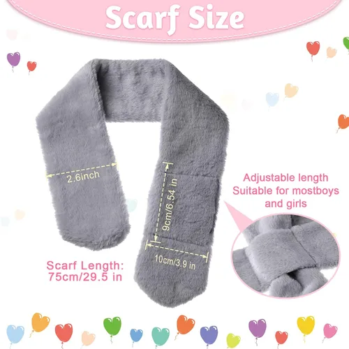 Vista 2 de Bufanda de forro polar de invierno para niños, bufanda ajustable para niños, bufanda calentador de cuello para niños, 3 piezas
