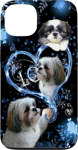 Vista 7 de Funda para PC iPhone 16 I Love Shih Tzu Dogs Flowers Heart Shih Tzu Metal