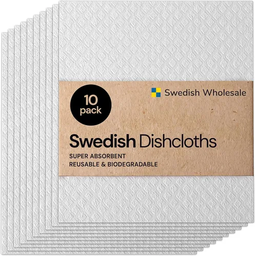 Vista 16 de Paños de esponja de celulosa sueca para platos, paquete de 10 paños de limpieza ecológicos, sin olor, reutilizables, para cocina, absorbente