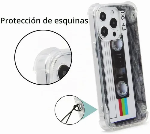 Vista 2 de FAteamll Funda para iPhone 13 Pro, acabado mate, resistente, suave, con esquinas reforzadas, TPU suave, parachoques retro, funda de cinta de casete