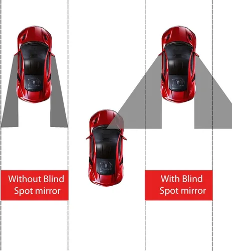 Vista 2 de Espejo de punto ciego para coche, Espejo lateral rectangular de cristal HD sin marco convexo reutilizable, Espejos retrovisores de ángulo amplio