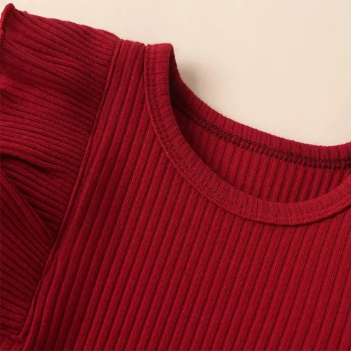 Vista 5 de Conjunto de mameluco y pantalón de manga larga para niña de 3 piezas