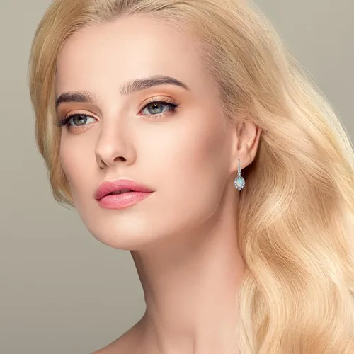 Vista 7 de Aretes de ópalo natural de plata de ley 925 con ópalo natural, aretes colgantes de ópalo natural para mujeres y niñas, Plata de ley, Ópalo