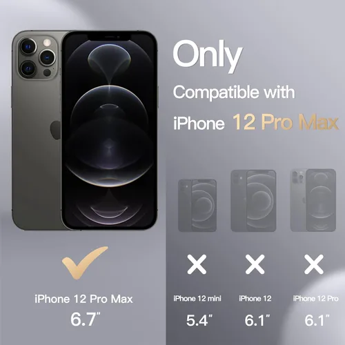 Vista 2 de JETech Funda magnética de silicona para iPhone 12 Pro Max de 6.7 pulgadas, compatible con MagSafe, cubierta de teléfono con protección completa