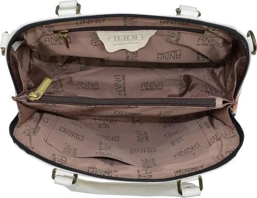 Vista 4 de Anna by Anuschka Womens Genuine Leather Wide Organizer Satchel - Hand Painted Original Artwork