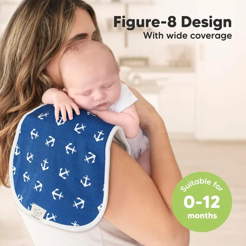 Vista 3 de Paños orgánicos para eructos para bebés niños y niñas, paquete de 5 paños de algodón súper absorbentes para bebés, trapos suaves y afelpados