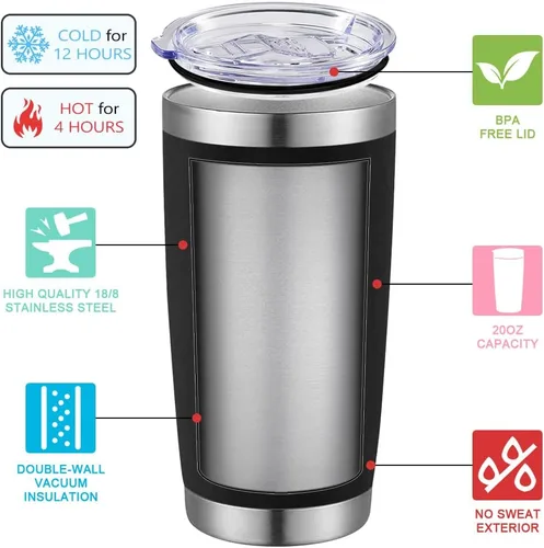Vista 7 de Regalos para jefes para hombres y mujeres, vaso de vino negro de 20 onzas con tapa y pajilla, perfecto para regalos del día del jefe, Navidad
