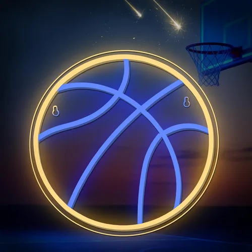 Vista 10 de Letrero de neón de béisbol, luz deportiva LED alimentada por USB, letrero azul usado para gimnasio, luz de béisbol para decoración de arte de pared