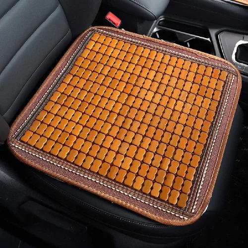 Vista 2 de Maricome Cojines de silla de bambú Cojín de asiento de coche de verano, transpirable, antideslizante, tamaño 17.7 x 17.7 in (1)