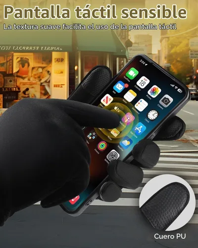 Vista 4 de FEWTUR Guantes de invierno para hombres y mujeres en clima frío - Guantes térmicos con dedos táctiles, guantes cálidos resistentes al agua para Negro