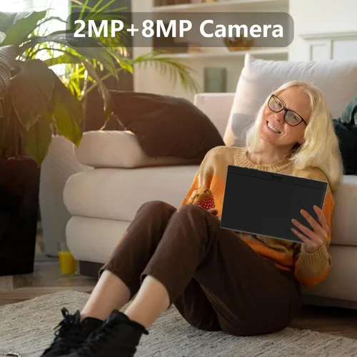 Vista 4 de Tableta 2 en 1 con Android 15 de 10 pulgadas, tabletas con teclado y ratón, lápiz capacitivo, 8 GB de RAM 32 GB ROM soporta expansión de 1 TB 2 MP+8