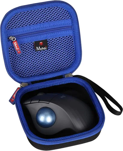 Vista 2 de Funda rígida de viaje compatible con Logitech Ergo M570/M575/M575S/Nulea M501/M509 Trackball Mouse inalámbrico, solo funda