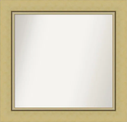 Vista 58 de Amanti Art Landon Gold Espejo de baño, espejo de pared o espejo de tocador de baño sobre el fregadero (26.25 x 26.25 pulgadas) Espejo no biselado