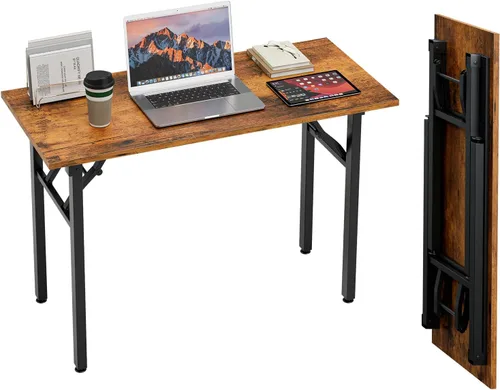 Vista 37 de TEMI Mesa de Computadora Pequeña Mesa Plegable - Escritorio de Oficina Plegable de 35.8", Sin Ensamblaje, Perfecto para Espacios Pequeños