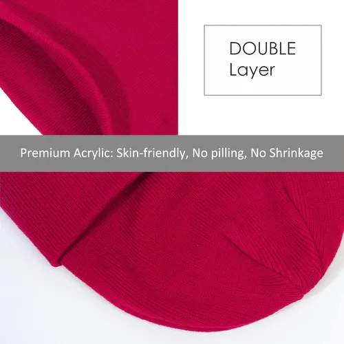 Vista 5 de Muryobao Paquete de 2 gorros de punto cálidos para mujer de invierno suaves elásticos para clima frío