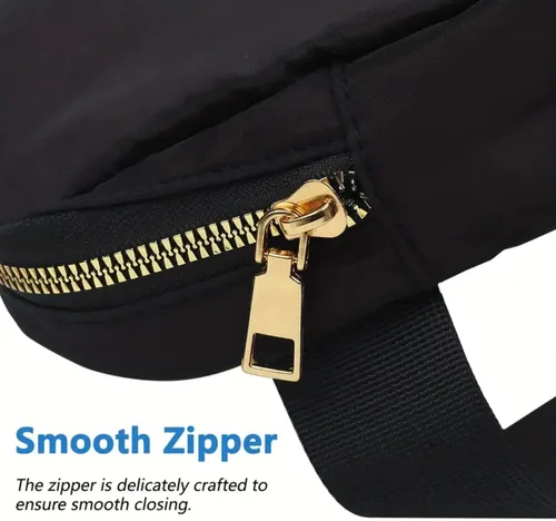 Vista 3 de Riñonera unisex con correa ajustable, bolsa de cintura pequeña, Negro -, Fifteen Riñonera