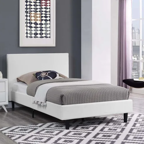 Vista 13 de Modway Anya - Cama de plataforma tapizada beige con soporte de listones de madera