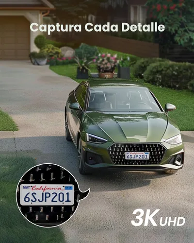 Vista 3 de aosu Cámara de seguridad solar inalámbrica para exteriores, cámara WiFi con batería de 3K/5MP para seguridad del hogar, PTZ panorámico, seguimiento