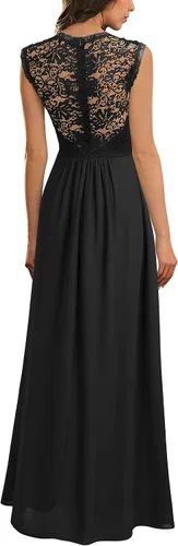 Vista 2 de Miusol - Vestido de mujer casual con cuello en V sin mangas estilo vintage para boda maxi vestido