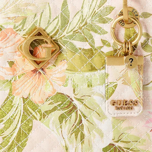 Vista 4 de GUESS Nerina - Bolsa pequeña de Noel, Durazno (PEACH FLORAL)