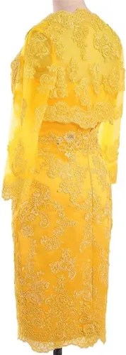 Vista 2 de Vestidos de sirena para madre de la novia con chaqueta para boda, talla grande, vestidos cortos formales de fiesta de noche