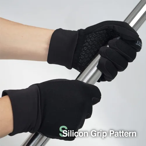 Vista 3 de Guantes de invierno cálidos DEX FIT LG201 con forro de vellón térmico, ideales para correr, hacer senderismo o ciclismo al aire libre en climas Negro