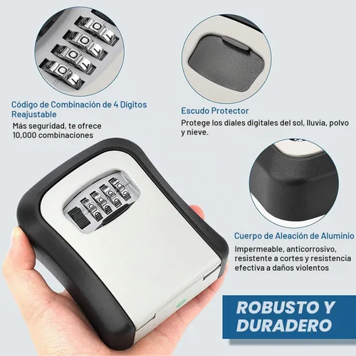 Vista 2 de Paquete de 2 cajas de cerradura de llave, caja de bloqueo de combinación