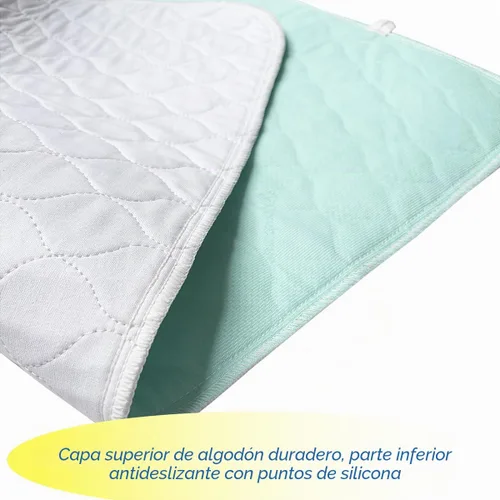 Vista 3 de Paquete de 2 almohadillas acolchadas de algodón, impermeables, extra absorbentes, para incontinencia, almohadillas lavables y reutilizables