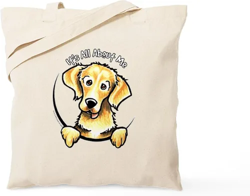 Vista 13 de CafePress Bolsa de compras de lona beige natural reutilizable con diseño de raza Golden Retriever