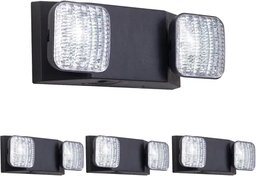 Vista 15 de GZRUIYANG Luces de emergencia con batería de respaldo, accesorios de iluminación de emergencia comerciales LED de dos cabezales ajustables Negro