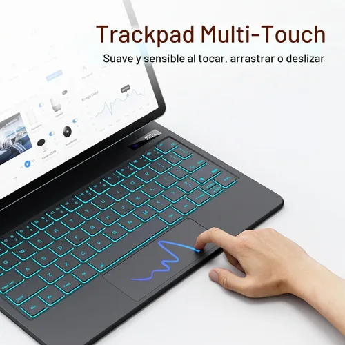 Vista 5 de JUQITECH Funda para Teclado Mágico para Samsung Galaxy Tab S10 Lite S10 FE 2025 S9 FE 10.9 Pulgadas S11 S9 S8 S7 11", Soporte Magnético