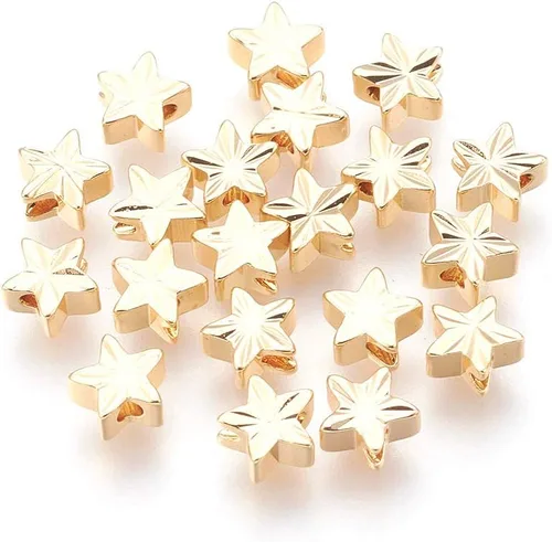 Vista 21 de Craftdady 50 cuentas redondas planas chapadas en oro de 18 quilates de latón galvanizado de 0.394 pulgadas para hacer joyas agujero: 0.059 pulgadas