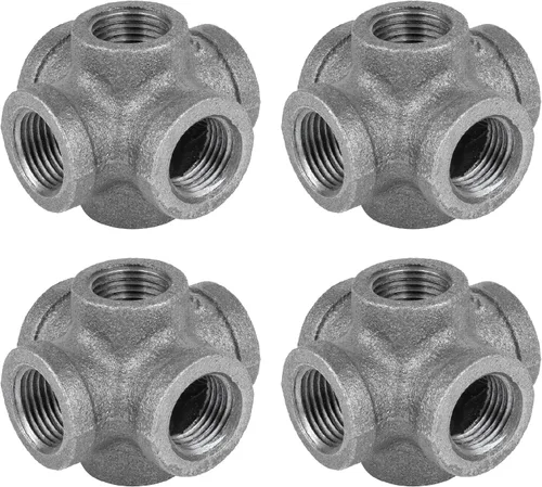 Vista 10 de PIPE DECOR - Acoplamiento de 1/2 pulgada, accesorios de hierro maleable negro para tuberías, pezones y accesorios estándar de 1/2 pulgada