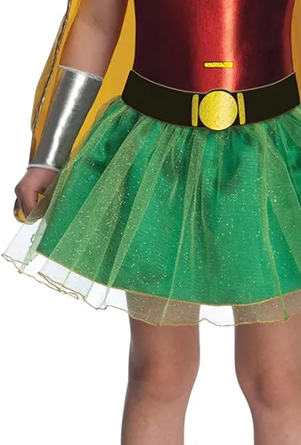 Vista 3 de Rubies Teen Titans: Robin Costume Dress for Kids, Girl's Costume