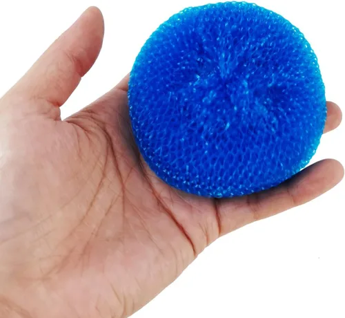 Vista 3 de TIHOOD 30 almohadillas para fregar platos que no rayan, almohadilla redonda para fregar platos, varios colores, herramientas de limpieza de cocina