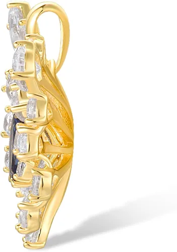 Vista 2 de Santuzza Colgante de circonita cúbica blanca con forma de flor de plata de ley 925 para mujer