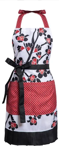 Vista 9 de Lindos Delantales de Patrón Floral Retro con Bolsillos Grandes para Mujeres Niñas Cocina Panadería Regalo para Madre