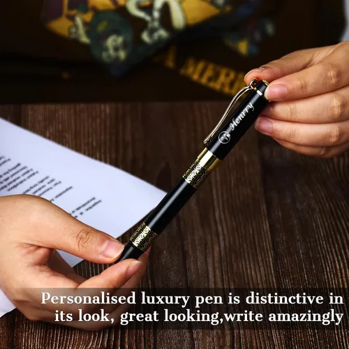 Vista 8 de Bnesi Bolígrafo de lujo, juegos de bolígrafos de escritura personalizados, bonitos bolígrafos para hombres y mujeres, regalo profesional, ejecutivo