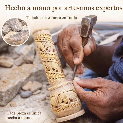 Vista 8 de Carry Me Soporte para varillas de incienso tallada a mano