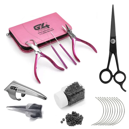 Vista 13 de Kit de herramientas profesionales para extensiones de cabello y cuentas, juego de alicates para quitar cuentas (4 piezas) I-Link Micro Ring Loop