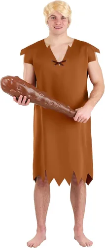 Vista 2 de Plus Size Men's Flintstones Barney Rubble Costume, Caveman Outfit for Bedrock Cosplay & Couples Costumes