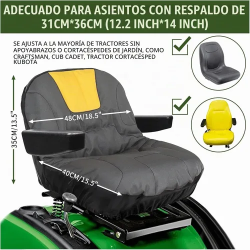 Vista 2 de Funda de asiento de cortacésped para reposabrazos de asiento, M