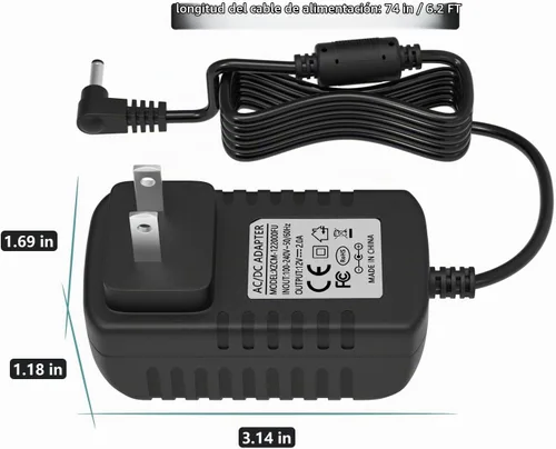 Vista 2 de Cargador portátil 12V 2A para Gateway GWTC116 GWTN156 GWNC21524