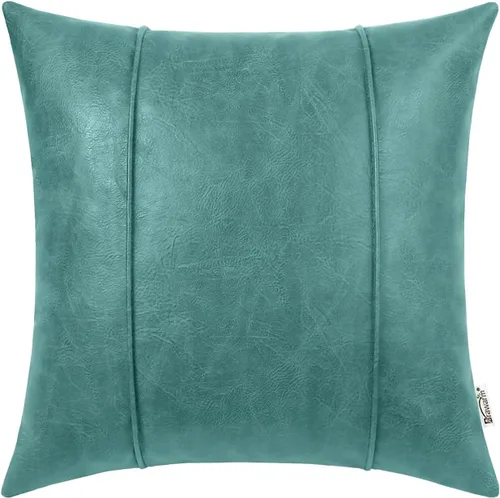 Vista 38 de BRAWARM Funda de almohada de piel sintética de 16 x 16 pulgadas, color Negro