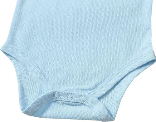 Vista 5 de ROMPERINBOX Mameluco de manga corta con cuello para bebé recién nacido, mono de piqué de malla de color sólido con burbujas