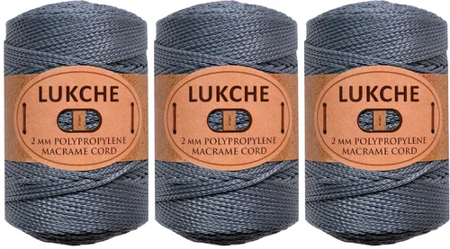 Vista 14 de Cordón de macramé de poliéster de 0.059-0.079 in, 3 madejas (3 x 153 yardas), cuerda de macramé 100% polipropileno de alta calidad, bolsa