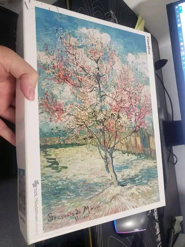 Vista 5 de Rompecabezas de madera de Vincent Willem con el árbol de durazno rosa de 1000 piezas para adolescentes y familia