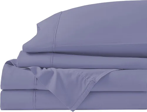 Vista 15 de Juego de cama de 5 piezas, 100% algodón egipcio de 600 hilos, fundas de almohada y sábana bajera con bolsillo extra profundo, ropa de cama suave